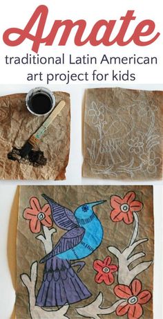 an art project for kids with the title, amate traditional latin american art project for kids