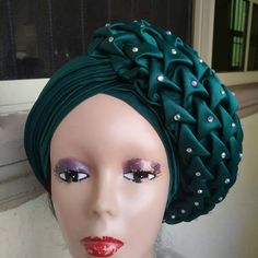 Gele Styles, African Bridesmaids, African Hair Wrap, Hair Wrap Scarf, African Hair, Hair Bonnet, Fascinator Headband, Turban Style, Fabric Flowers Diy