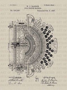 an old drawing of a machine with gears