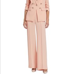 I’m Obsessed With These Trousers!! Vintage Givenchy Size 8 Peach In Color Pleated And Structured Pants I Love These Pants But My Loss Is Your Gain! Pink Fitted Wide Leg Pants For Evening, Pink Wide Leg Dress Pants For Formal Occasions, Formal High-waisted Pink Dress Pants, Elegant High Waist Pink Pantsuit, Elegant Pink Office Bottoms, Elegant Pink Wide Leg Workwear Pants, Elegant Pink Wide Leg Pants For Work, Formal Pink Wide-leg Pants, Formal Pink High-waist Wide Leg Pants