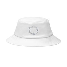 Stay cool this summer with our West Coast Perspective bucket hat. DETAILS: 98% cotton, 2% spandex One size fits most Color: White Multicolored embroidery on the front White Bucket Hat With Curved Brim, White Upf 50+ Bucket Hat For Outdoor, White Cotton Bucket Hat For Streetwear, White One-size Bucket Hat, Casual White 5-panel Bucket Hat, Art Department, Surf Shop, Stay Cool, Earth Day