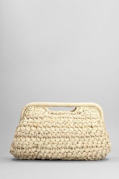 Aurora Hand bag in beige Silver, Width 365 mm, Height 195 mm, Width 365 mm, double handle, braided effect, rafia fabric, Made in Prc | Cult Gaia Women's Aurora Hand Bag in Beige Silver in Neutro | SS24 Cult Gaia, Luxury Retail, Luxury Boutique, Hand Bag, Aurora, Bag Lady, Handbags, Fabric, Silver