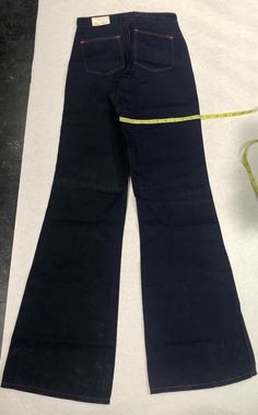 "* Tagged 27 x 34, Measurements Are * Waist 25\" * Length 45\" * Bottom Length 11\" * Inseam 33.5\" * Rise 10 \" MPN: 902 / 5033 SKU:1090F*" Retro Stretch Cotton Jeans, Fitted Cotton Flare Jeans, Fitted Flare Cotton Jeans, Retro Cotton Jeans For Work, Vintage Mid-rise Jeans For Work, Retro Stretch Cotton Pants, Vintage Stretch Flare Jeans, Retro Fitted Flare Jeans For Work, Vintage Fitted Jeans For Workwear