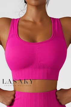 Lasaky - Advanced Seamless Sports Bra with Enhanced Shock Absorption for Yoga and Fitness Training Pink Stretch Seamless Sports Bra, Pink Breathable Sports Bra In Seamless Fabric, Pink Breathable Seamless Activewear, Pink Seamless Yoga Activewear, Functional Pink Activewear With Seamless Design, Pink Sweat Resistant Sports Bra For Light Exercise, Pink Sweat-resistant Sports Bra For Light Exercise, Pink Moisture-wicking Sports Bra In Seamless Fabric, Pink Seamless Moisture-wicking Sports Bra