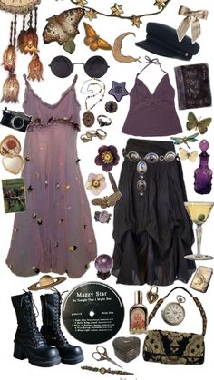 Season Of The Witch Aesthetic Outfit, 70s Witch Aesthetic Fashion, Whimsigoth Witch Costume, 90s Grunge Witch Aesthetic, Witchy Hippy Outfits, Witchy Bohemian Fashion, Boho Witch Outfits Plus Size, 90s Grunge Whimsigoth, Whimsical Fairy Fashion