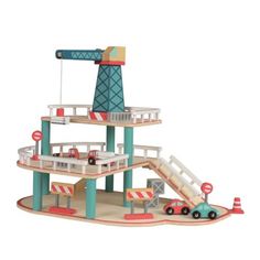 Egmont Wooden Garage with Crane | NINI and LOLI Egmont Toys, Toy Garage, Wooden Truck, Wooden Garage, Toy Playset, Patio And Garden, Top Interior Designers, House Gifts, Road Signs