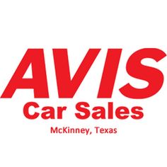 the logo for avis car sales in mckinney, texas on a white background