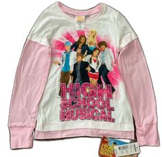 Pink Character Print Top For Winter, Pink Character Print Tops For Winter, Winter Pink Tops With Character Print, Winter Cotton Tops With Character Print, Casual White Top For Sleepover, Casual Cotton Tops For Sleepovers, Casual Long Sleeve Top For Sleepover, Spring Long Sleeve Tops For Sleepover, Long Sleeve Tops For Sleepovers In Fall