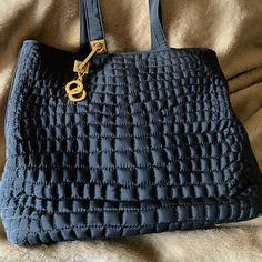 Valentino Orlandi Quilted Fabric Shoulder Bag. Vintage Valentino, Quilted Fabric, Leather Satchel Bag, Black Leather Purse, Black Leather Sandals, Black Leather Shoes, Quilted Leather, Leather Chain, Coach Purses