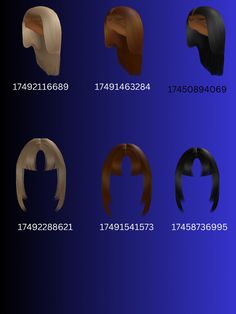 the different types of hair are shown in this image, with numbers and symbols on them