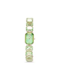 Swarovski Octagon Cut Bracelet Watch  - Farfetch Watch Green, Body Chains, Dope Jewelry, Classy Jewelry, Funky Jewelry, Jewelry Lookbook, Crystal Embellishment, Dream Jewelry, Jewelry Inspo