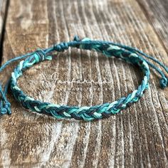 This lovely boho anklet/bracelet features teal color combinations. This hemp anklet/bracelet is made using 100%  hemp cord. Designed for everyday wear.  It has an adjustable closure that will fit a 7-7.5 regular fit wrist. It also opens to around 13 inches to fit as ankle. Please feel free to contact me if you have any questions. Ankle Bracelet Diy, Green Bohemian Bracelets With Adjustable Cord, Casual Turquoise Friendship Bracelets For Festivals, Casual Handmade Blue Anklets, Casual Blue Handmade Anklets, Casual Turquoise Bracelets For Festivals, Adjustable Green Hippie Bracelets, Adjustable Green Hippie Braided Bracelet, Turquoise Bohemian Braided Bracelets For Summer