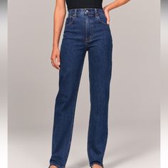 Like Brand New, Only Worn Once, Too Long For My Short Legs And Past The Return Date. Great Condition! Abercrombie 90s Ultra High Rise Straight Jeans, Blue Straight Bottoms For Everyday, Blue Straight Bottoms For Everyday Wear, High Rise Mom Fit Pants For Work, High Rise Mom Fit Work Pants, Blue Straight Pants With Relaxed Fit, Everyday Straight Blue Pants, Blue Mom Fit Bottoms For Everyday, Blue Straight Pants For Fall