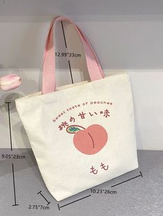 Bag For Love - Peach & Letter Graphic Shopper Bag - Women Tote Bags Product Description Color Pink Quantity 1 piece Strap Type Double Handle Pattern Type Fruit&Vegetable Bag Size Medium Type Shopper Bag Material Canvas Composition 100% Cotton Size Chart INCH CM Size Bag Width Bag Height Bag Length one-size 2.8 9.1 10.2 Size Bag Width Bag Height Bag Length one-size 7 23 26 Similar Products h2 { text-align: center; } .red-box { width: 100%; display: flex; flex-direction: row; flex-wrap: wrap; just Cute Pink Bag With Large Capacity, Large Capacity Pink Kawaii Bag, Summer Kawaii Bags For Everyday, Cute Pink Canvas Bag For School, Large Capacity Pink Rectangular Lunch Bag, Kawaii Summer Bags For Everyday Use, Pink Large Capacity Bag As Gift, Kawaii Bags For Daily Use In Summer, Kawaii Summer Bags For Daily Use