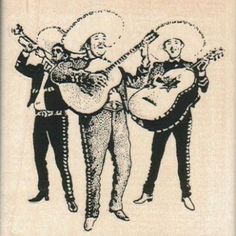 three men are playing guitars and singing together, with the caption's written below them