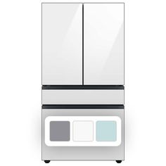 a white refrigerator freezer sitting on top of a counter