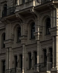 an old building with many balconies and windows