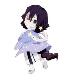 an anime character with black hair and blue eyes holding a stuffed animal in her arms