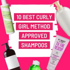 Looking for a new shampoo for your curls? This list has you covered with a list of the best curly girl method approved shampoos available across the whole Coconut Water Shampoo, Gel Curly Hair, Wash Routine, Hydrating Shampoo, Curly Girl Method, Dry Damaged Hair, Hair Essentials, Hair Routine