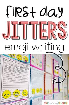 the first day jitters and emoj writing activity is great for students to practice their handwriting skills