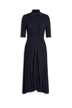 PLEATED RIB SHIRT DRESS - NAVY - Scanlan Theodore Rib Shirt, Relaxed Elegance, Scanlan Theodore, Ribbed Shirt, Upcoming Events, Mid Length, Work Wear, Shirt Dress, Navy