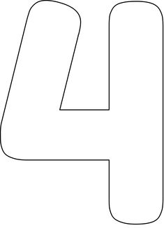 the number four is shown in black and white with no outline for this coloring page