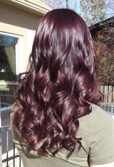 Magenta Dark Hair, Plum Magenta Hair, Dark Violet Vampire Hair Color, Cherry Red Purple Hair, Purplish Red Hair Color, Dark Purple Red Hair Burgundy, Raspberry Violet Hair, Curly Magenta Hair, Purple Undertone Hair Brown