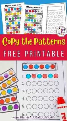 printable worksheet for counting the numbers to 10 with pictures and text that reads copy the patterns free printable