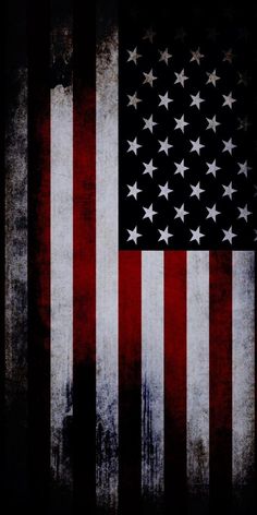 the american flag is painted on an old, grungy wallpaper with white stars