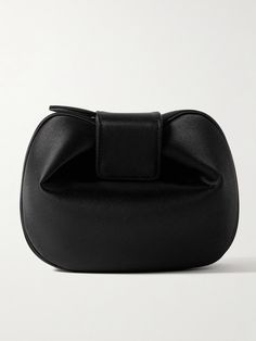 Gabriela Hearst pays close attention to the particular shape and structure of each bag, and this 'Soft Demi' clutch is certainly distinctive. Made from black satin, it has a slouchy, spherical design with a folded top. Secure your cards, keys and lipstick inside. Black Leather Formal Pouch, Versatile Black Evening Bag For Formal Occasions, Versatile Black Evening Bag For Formal Events, Versatile Black Formal Evening Bag, Modern Black Evening Pouch, Black Evening Pouch With Dust Bag, Modern Evening Clutch Pouch, Black Leather Evening Pouch, Designer Black Clutch For Events