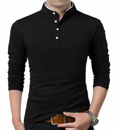 PRICES MAY VARY. Material: 95% Cotton,5%Spandex, US size Nice soft cotton, great design long sleeve polo shirts for men. Comfortable long sleeve polo T-shirts, slim fit shirts, pull on closure This cool button polo t-shirts has various colors that you can mix with so many stylish denim Pants or casual pants for the daily look. Perfect for all casual, leisure, sports, it's crisp enough for workdays, and comfortable enough for weekends, perfect gift for families, friends or boyfriend! If you are l Stylish Shirts Men, Slim Fit Shirts, Polo Fashion, Shirts Long Sleeve, Polo T Shirts, Cotton Shirts, Long Sleeve Polo Shirt, Slim Fit Shirt, Long Sleeve Polo