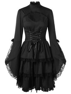 The Basic Witch Dress – Goth Mall Gothic Corset Dresses, Witchy Clothes, Black Dress Elegant, Witchy Dress, Fantastic Fashion, Presents Ideas, Steampunk Dress, Witch Dress, Punk Dress