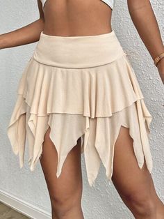 SHEIN Lace Up Side Hanky Hem Skirt | SHEIN USA Hankerchief Skirt, Hanky Hem Skirt, Streetwear Skirt, Fairy Skirt, Shein Icon, Hanky Hem, Women Skirts, Fairy Costume, Hem Skirt