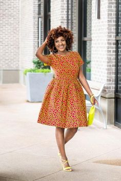 Afriyie cold shoulder flare sleeves dress – Awura's Wardrobe Yellow Cotton Party Dress, Elegant Yellow Printed Dress, Elegant Multicolor Cotton Midi Dress, Yellow A-line Printed Dress, Yellow Printed A-line Dress, Dress Couple, African Print Dress Ankara, Couple Dress, Flare Sleeve Dress