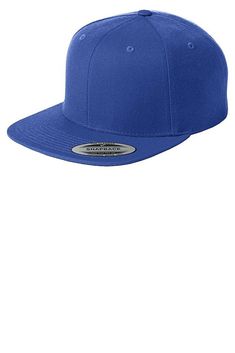 Sport-Tek ® Yupoong ® Flat Bill Snapback Cap. STC19 - TRUE ROYAL - OSFA | Sport-Tek Flat Bill Snapback Cap in True Royal Blue Size OSFA | Wool Flat Bill Hats, Mesh Cap, Snapback Cap, Fitted Hats, Cotton Spandex, Streetwear Fashion, Baseball Cap, Royal Blue, Baseball Hats