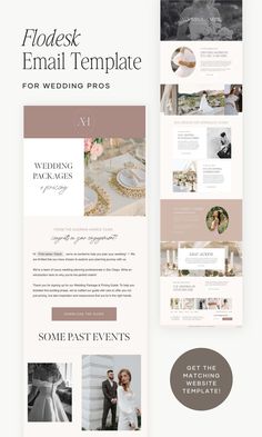 the wedding website is displayed in this image