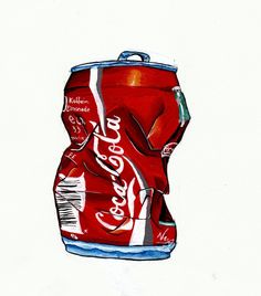 a drawing of a can of coca - cola