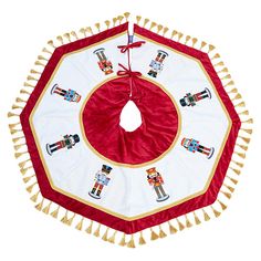 Emryn House Embroidered Heritage Tree Skirt   The Emryn House Embroidered Heritage Tree Skirt will bring a truly magnificent look to your tree this holiday season. With golden tassled edges, a stunning design featuring nutcrackers, and a high-quality look and feel, it is the perfect finishing touch for making your tree really shine with beauty.    What You Get       1 Tree Skirt Nutcracker Tree Skirt, Christmas Tree Skirt Patterns, Applique Christmas Tree, Nutcracker Tree, Applique Christmas, Christmas Tree Skirts Patterns, Tree Skirt Pattern, Skirt Patterns, Christmas D