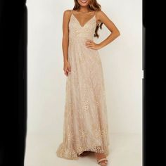 Showpo. Called Out Dress In Pink And Gold Sparkle Size 4 We Are Majorly Crushing On The Called Out Dress! Make A Statement With This Maxi Length Piece Which Features Embellished Detail, A Low Back And A Flirty Plunging Neckline. This Dress Is A Must Have Occasion Piece To Add To Your Wardrobe! Pair It With Some Heeled Sandals And Your Favourite Jewellery To Complete The Look! Product Details Invisible Zipper On The Center Back Fixed Elastic Straps Asymmetrical Hem Fully Lined No Pockets Size & F Neutral Bridesmaid Dresses, Out Dress, Gold Sparkle, Bridesmaids Dresses, Wedding Bridesmaid Dresses, Asymmetrical Hem, Wedding Bridesmaids, Plunging Neckline, Heeled Sandals