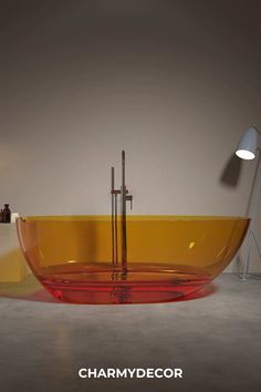 Light Brown Ellipse Bathtub in Modern Gray Bathroom