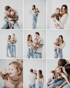 a collage of photos with people holding their babies