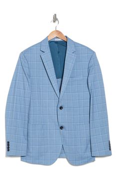 Crafted from lightly stretch-kissed windowpane-ched fabric, this sport coat will have you looking sharp for your next special occasion. Notched lapels Four-button cuffs Chest welt pocket; front patch pockets Lined 66% polyester, 32% viscose, 2% elastane Dry clean Imported Luxury Button-up Sport Coat With Patch Pockets, Sport Coat, Welt Pocket, Nordstrom Rack, Special Occasion, Nordstrom, Dry Clean, Plaid, Fabric