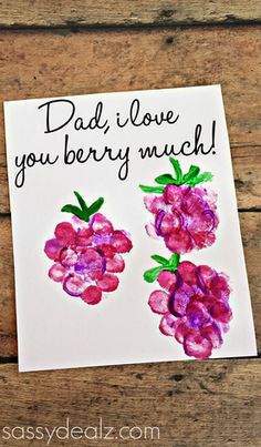 a father's day card with watercolor flowers and the words dad love you berry much