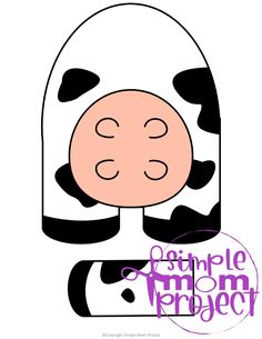 a cow with its eyes closed and the words, simple mom project written below it