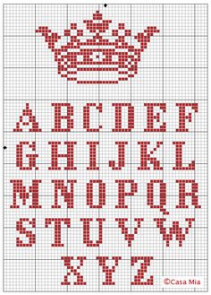 a cross stitch pattern with the letters and numbers