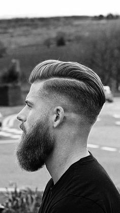 Mens Shaved Sides Hairstyles, Men’s Shaved Sides Haircut, Comb Over Fade With Beard, Men’s Hairstyles Shaved Sides, Slope Beard Styles, Men’s Hair Shaved Sides Long Top, Mens Haircuts Wavy Hair, Mens Wavy Haircuts, Mens Haircuts Straight Hair