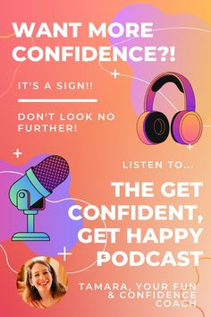 an advertisement for the get confident, happy radio show