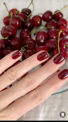 Markere Copic, Wine Nails, Cherry Nails, Casual Nails, Red Nail Polish, Red Nail, Funky Nails, Chic Nails, Nail Arts