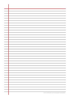 a blank lined paper with red lines