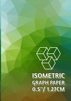 an abstract green and blue background with the text, isomemetric graph paper 0 5 /